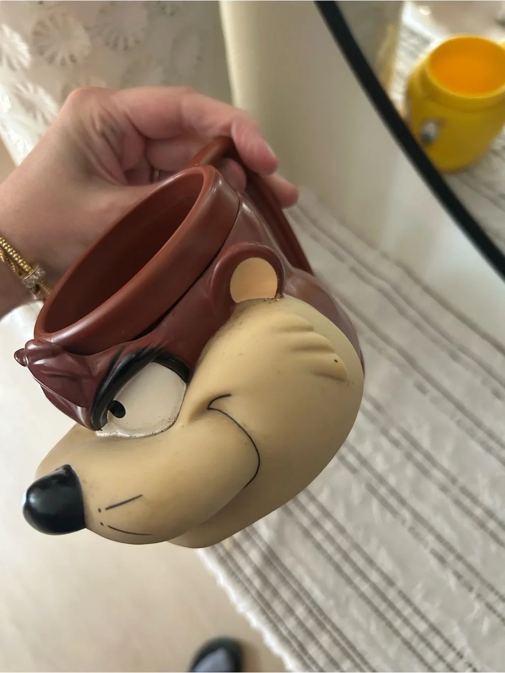 Vintage 1992 Looney Tunes Tweety Taz 3D Face Mugs Set of 2